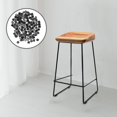 100 Pack of Black Non-Slip Chair Leg Covers - Triple Clip Connector for Furniture Protection