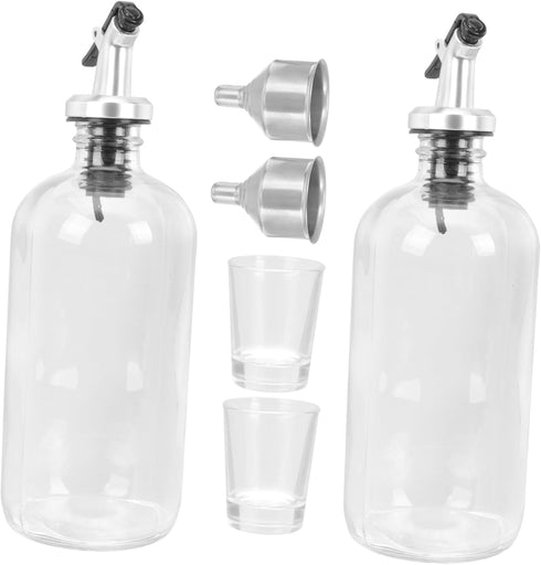 500ml Mouthwash Dispenser Kit with Glass Cup Bathroom Accessories Set 16oz Glass