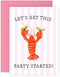 Hilarious Celebration Card Lets Get This Party Started! Lobster Cocktails Birthday, Hen