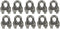 Excursions 1/8' U-Bolts Galvanized Wire Rope Clamps - 10 Pack