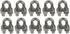 Excursions 1/8' U-Bolts Galvanized Wire Rope Clamps - 10 Pack
