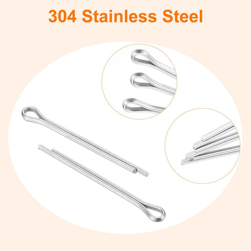 uxcell 40Pcs 1.6mmx20mm 304 Stainless Steel Cotter Pin Fastener Clips for Sports Equipment