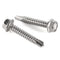 #14 x 1-1/2" Hex Washer Head Self Drilling Screws, 410 Stainless Steel, 50 PCS Self Tapping Sheet Metal