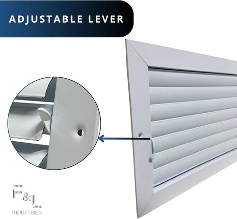 (12"x8" 1-Way Curved Blade Ceiling Diffuser with Multi-Shutter Damper | Adjustable Airflow Control | Durable Aluminum