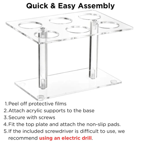 2 Pack 6 Youeon Acrylic Ice Cream Cone Holder with Holes, Clear Waffle Cone Holder Stand, Sushi Hand Roll Stand