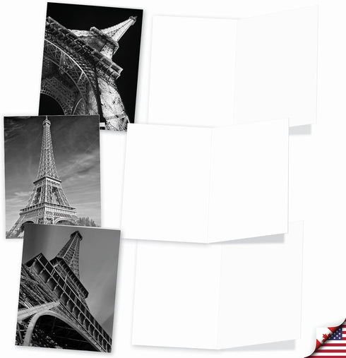 The Best Card Company - 20 All Occasion Blank Greeting Cards (4 x 5.12 Inch) - Towering Paris AM7028OCB-B2x10 (10