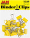 JAM PAPER Small Colorful Binder Clips, 3/4 Inch (19 mm), Yellow, 25/Pack