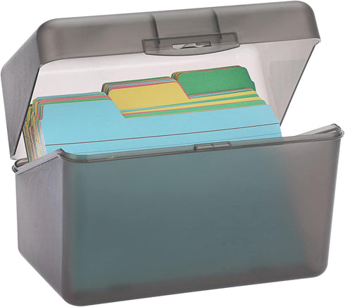 BTSKY 1 Pack 4 x 6 inch Index Card Box, Notecard Holder, Recipe Card Box, Plastic Storage Organizer for Filling Index
