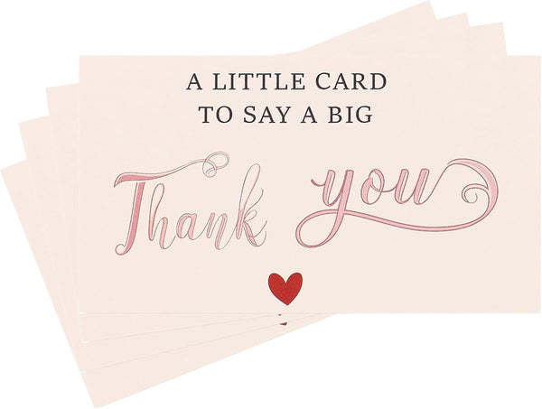 WTYONZEL 200Pcs Mini Thank You Card, 2" x 3.5" Thank You for Your