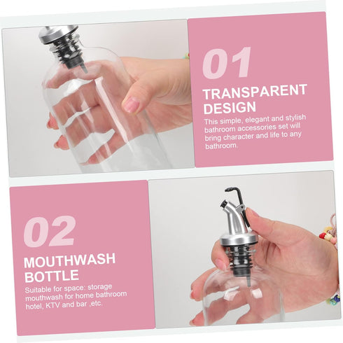 LIFKOME 1set Set Glass Mouthwash Dispenser Bathroom Decor Boys and Girls Mouthwash Hotel Supplies
