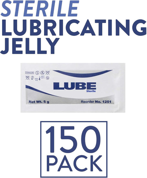 5 Packets, 0.18 oz (Pack 150) Sterile Lubricating Jelly, g Foil