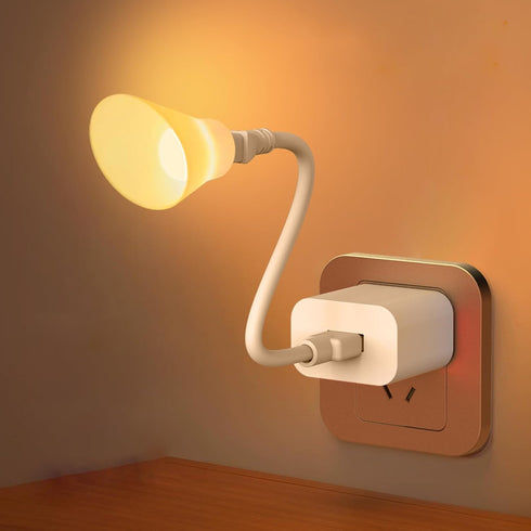 JINPIAOPIAO Flexible Goosenecks USB LED Desk Lamp with Adjustable Warm White Lights for Bedroom Reading Nightlight Dorm