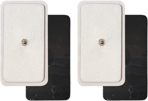20 Pack 2"x4" TENS Snap Electrodes Pads - Compatible with All TENS/EMS Devices, Durable Conductive Pads