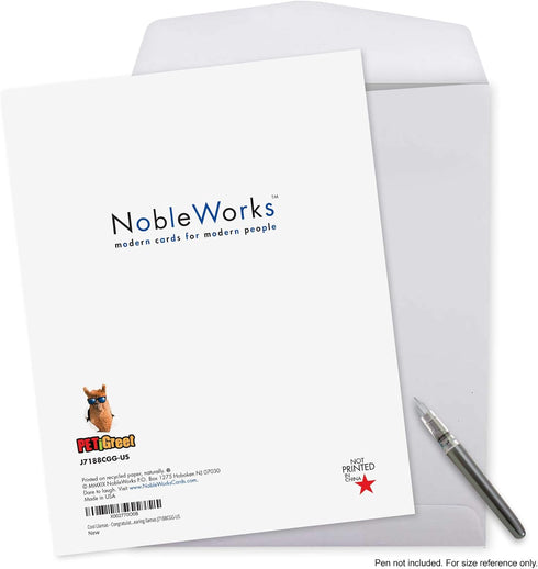 NobleWorks Jumbo Funny Congratulations Greeting Card, 8.5 x 11 Inch with Envelope (1 Pack) - Big Congrats Llamas