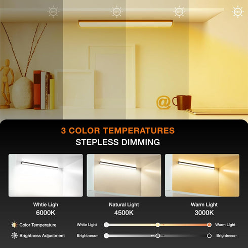 Control,2 Pack Dimmable Closet Counter 20CM) Under Cabinet Lights Remote Magnetic Lights,USB Rechargeable Wireless LED