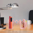 GLEAVI Multi-Grid Silicone Bookend Desk Organizer with Telescopic Adjustable Divider, Small Pink Plastic Document