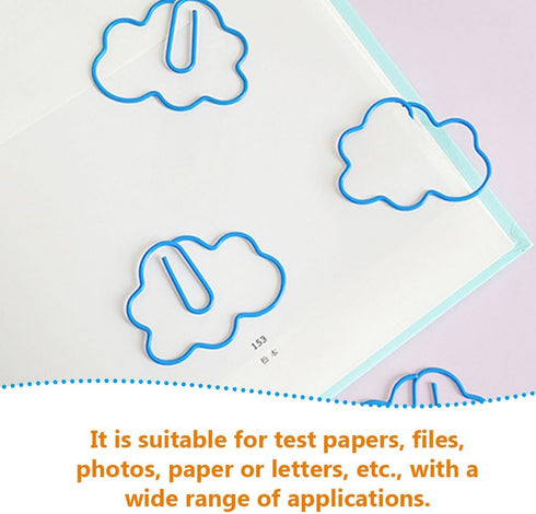 Operitacx 60 Pcs Paper Clip Metal Memo Clips, Kids Birthday Bag Filler, Cloud Shaped Bookmark Clips