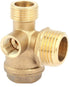 Air Compressor Check Valve, 3-Way Brass Male Threaded Air Compressor Check Valve Tube