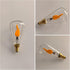 ST48/ST14 E12 Bulb, 2W 1800K Non-Dimmable, 2-Pack LED Flame Warm Amber Transparent Glass, Vintage Candle Style