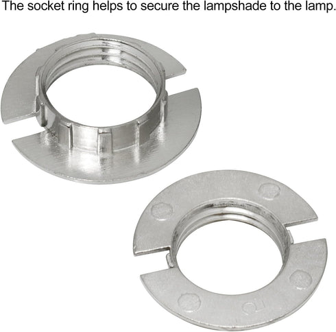 LUORNG 9PCS G9 3/4 Inch 0.79 Inch Light Socket Rings Alloy Lamp Shade Holders Silver Tone for Table Floor Lamps Inner