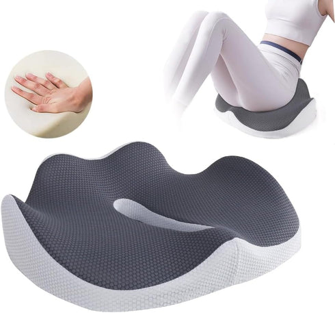 Tailbone Seat Cushion for Office Chair Orthopedic Memory Foam Coccyx Support Pad Sciatica Pain Relief Back Comfort
