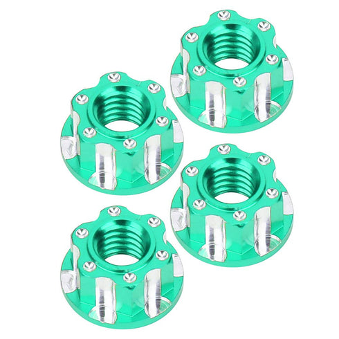 VGEBY 4pcs RC Hex Nuts, M4 Aluminum Alloy Wheel Hex Nuts for D3 D4 1/10 RC Car, Green