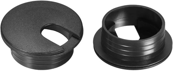 uxcell 10Pcs Plastic Desk Cable Hole Cover, 1-3/8" Grommets for Office PC Desk Cable Organizer (Black)