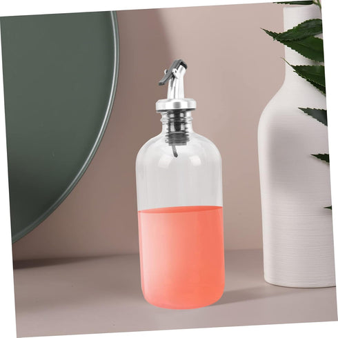 500ml 16oz Happyyami Glass Mouthwash Dispenser Kit with Cup Bathroom Accessories for Home Use Easy Pour Spout