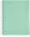 Mintra Office Durable Spiral Notebooks - 5 Subject, Sage Green, College Ruled 1pk, 200 Sheets, 5 Poly Pockets