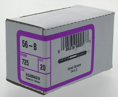 Hillman Zinc Dowel Screw, 1/4" x 2", 725