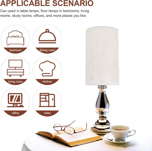 E27 4.72X7.86 Inch ARTIBETTER Small Drum Lampshade Linen Fabric Light Cover Replacement for Table and Floor Lamps