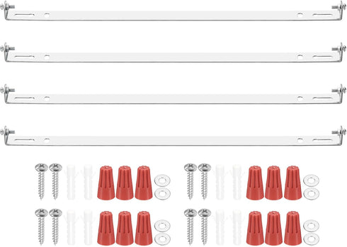 PATIKIL 295mm (11.61") Universal Light Fixture Mounting Bracket Kit, 4 Set Silver