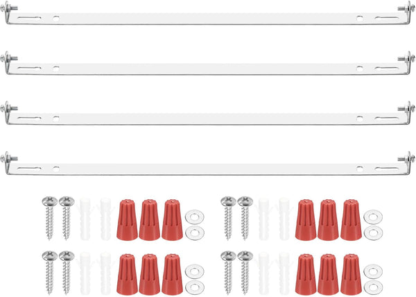 PATIKIL 295mm (11.61") Universal Light Fixture Mounting Bracket Kit, 4 Set Silver