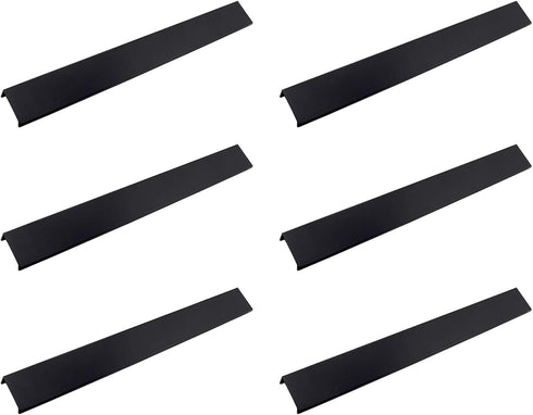 LC LICTOP 6pcs Black Mount Finger Edge Pull, 350mm/13.78" Concealed Handle for Home Kitchen Door, Hole Distance: