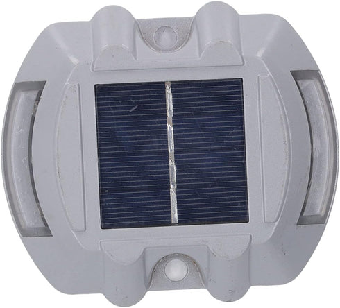 IP68, Solar Deck Light with Reflective Flashing, Waterproof Aluminum Alloy, Silver - Long Lasting Battery, Smart Sun