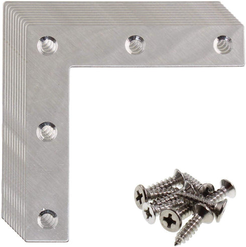 Stainless Steel L Shape Flat Corner Brace Bracket for Wood, Metal Fixing