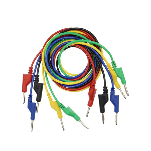 Qingdinu 4 PCS Dual 4MM Stackable Banana Plug Multimeter Test Leads 1M Cable