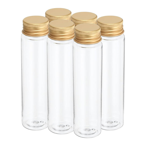 PATIKIL 80ml Plastic Test Tubes with Screw Caps, 6Pcs 128x33mm Flat Bottom Tubes for Scientific Party Decoration