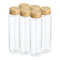 PATIKIL 80ml Plastic Test Tubes with Screw Caps, 6Pcs 128x33mm Flat Bottom Tubes for Scientific Party Decoration