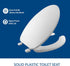 175 Commercial BEMIS Open Front Plastic Toilet Seat, Heavy Duty Industrial Seat with Lid, Elongated, White
