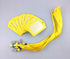 yueton 10pcs Vertical Style Leather Business ID Badge Card Holder with Long Neck Strap Band Lanyard (Yellow)