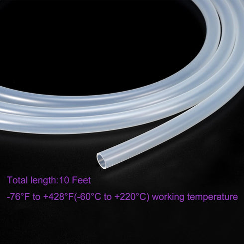 DMiotech 9mm ID 11mm OD 10 Feet Clear Silicone Tube, Industrial Tubing for Water Air Pump