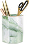 WAVEYU Pencil Holder, Cute Marble Decorative Pencil Cup for Desk, Makeup Brush Holder, Durable Ceramic Organizer