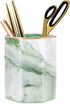 WAVEYU Pencil Holder, Cute Marble Decorative Pencil Cup for Desk, Makeup Brush Holder, Durable Ceramic Organizer