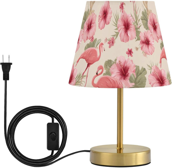 Yasala Table Lamp Flamingo Hibiscus Floral LED Night Light Minimalist Bedroom Reading Dorm