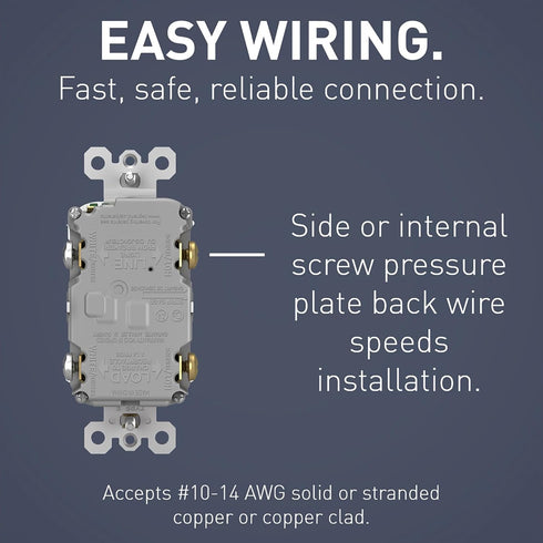 Legrand radiant 2097ICCD12 20 Amp GFCI Self Test Decorator Duplex Outlet, Ivory, 1 Count