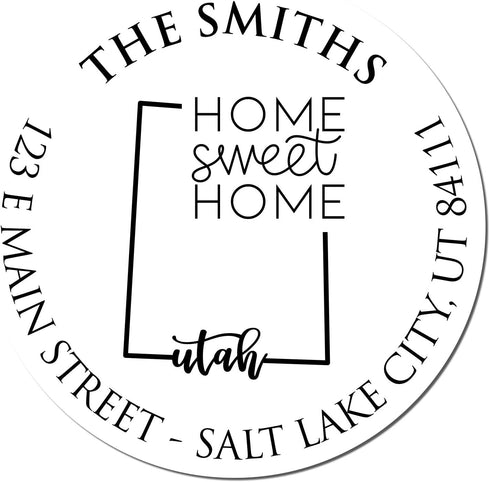 Personalized PSI Utah Sweet Home Pre-Inked Address Stamper - Custom Mail Address Stamp for Thank You Cards, Invitations