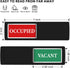 Privacy Sign - Vacant Occupied Indicator for Home Bathroom Office, Easy to Read Magnetic Slider - Black
