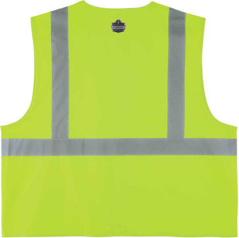 Ergodyne Unisex - Class 2 Standard Solid Vest Zipper, Zippered Lime, XX-Large-3X-Large US