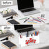 Ainavmxzs 4 Cute Red Hearts Acrylic Makeup Cup Holder With Compartments Makeup Brush Holder Organizer Brush Storage Bar